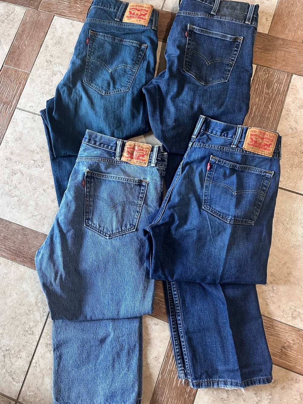 4 pair Levi's Men's Blue Straight-Leg Jeans Pack - Classic Denim